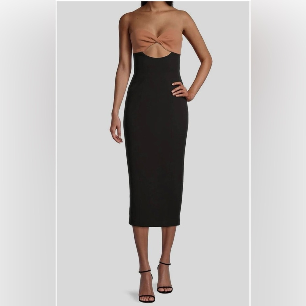 Misha Antonella Two Tone Crepe Midi-Dress 💕💕